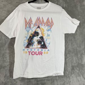 Def Leppard Hysteria Tour 88 Graphic T-shirt Men’s L White Band Music grunge